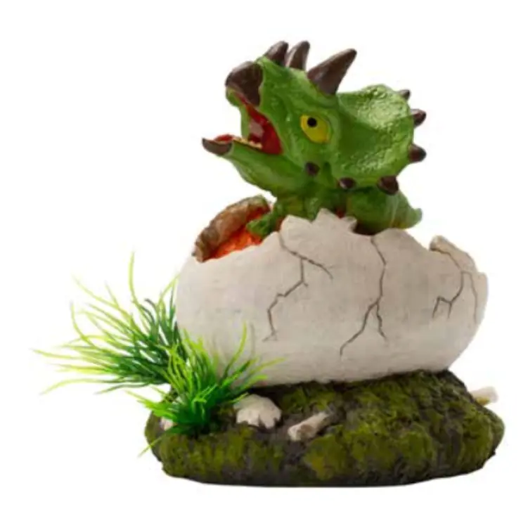 AQUAFIT Aquarium Ornament, Triceratops Dino Egg