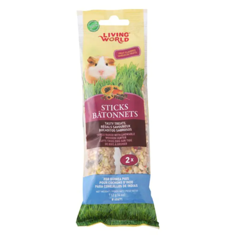 LIVING WORLD Guinea Pig Sticks, Fruit, 4 oz (112 g)