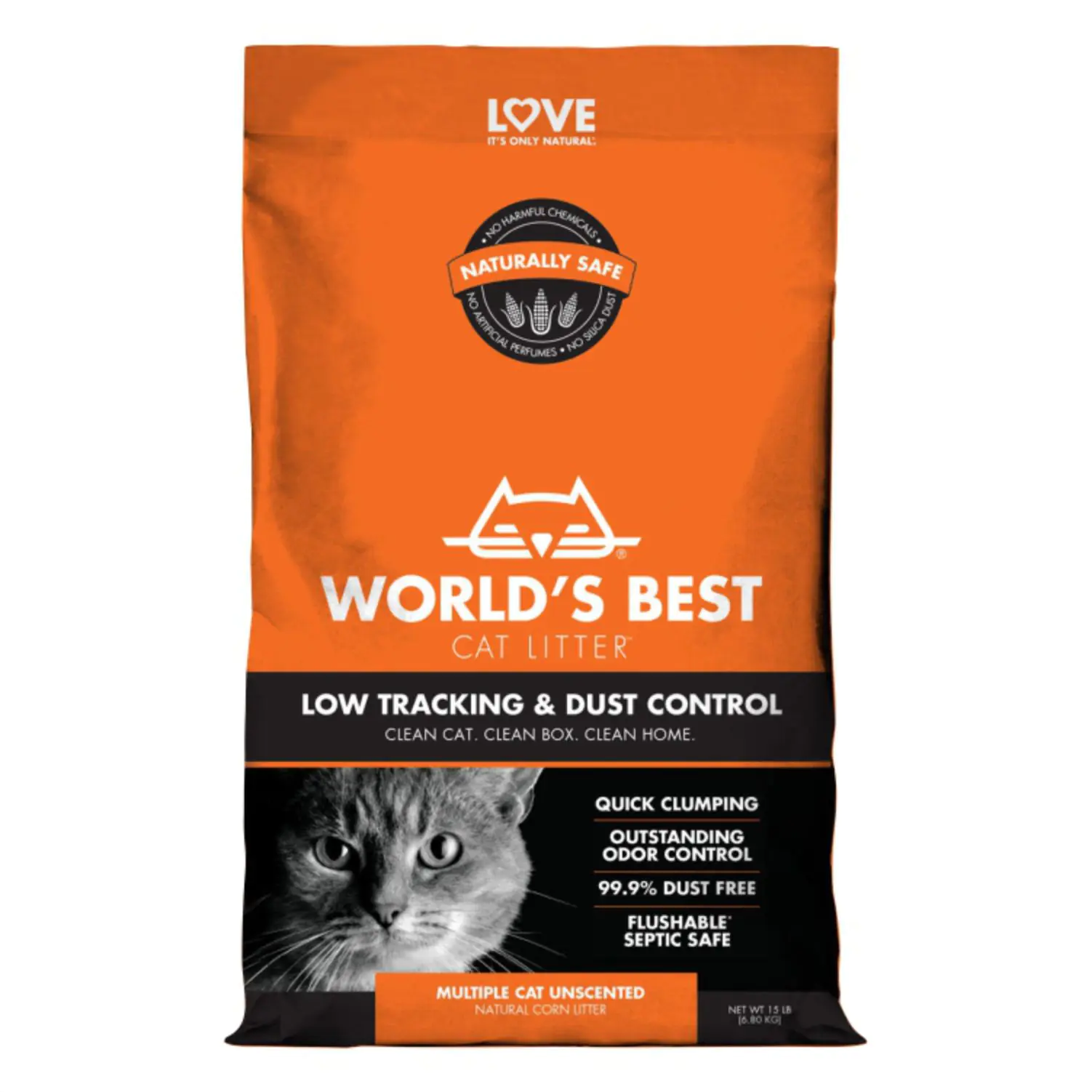 WORLD’S BEST CAT LITTER Low Tracking & Dust Control Clumping Litter